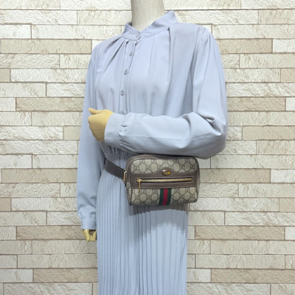GUCCI Ophidia Waist Bag GG Supreme Canvas 517076 Beige - Picture 2 of 9